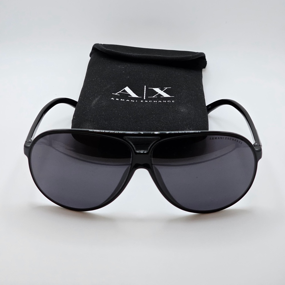 Armani Exchange Black Sunglasses with Dark Gray Lenses